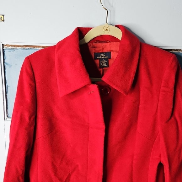 Brooks Brothers 346 Wool Cashmere Vibrant Red Women’s Trench Coat Size 6 - Picture 5 of 10
